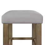 Lot de 2 tabourets de bar Charnell en PU, hauteur comptoir, 40 cm, finition gris/chêne - Acme Furniture