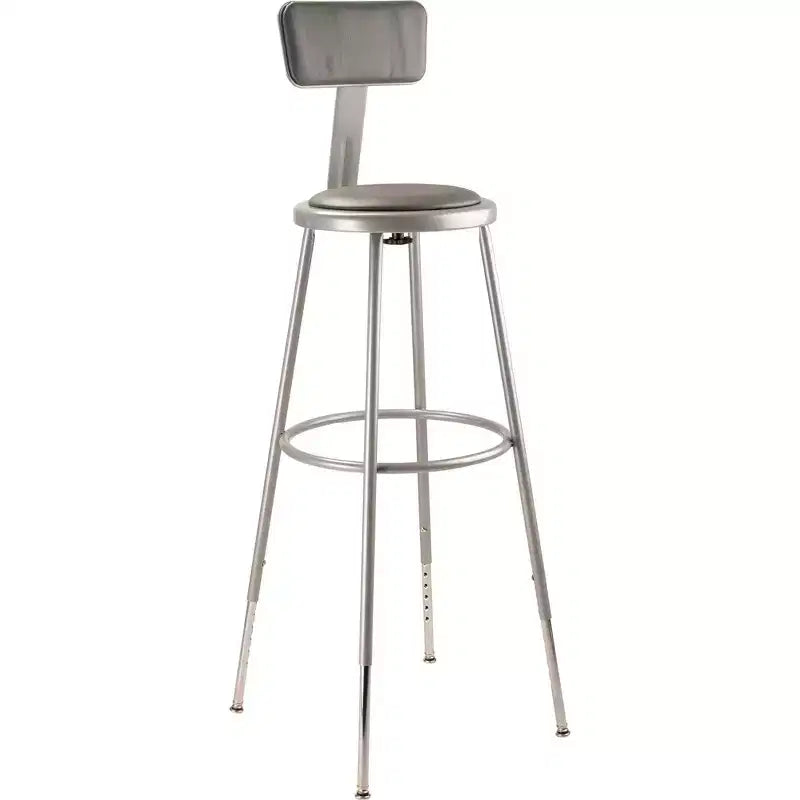 Tabouret de bar réglable en vinyle robuste avec dossier, lot de 2, gris - Hampden Furnishings