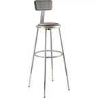 Tabouret de bar réglable en vinyle robuste avec dossier, lot de 2, gris - Hampden Furnishings