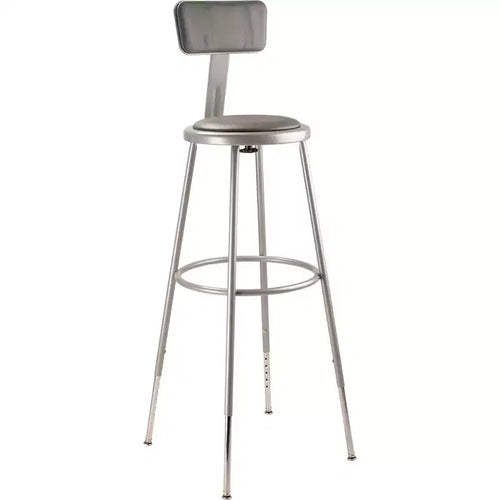 Tabouret de bar réglable en vinyle robuste avec dossier, lot de 2, gris - Hampden Furnishings
