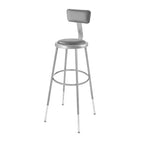 Tabouret de bar réglable en vinyle robuste avec dossier, lot de 2, gris - Hampden Furnishings