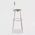 Tabouret de bar réglable en vinyle robuste avec dossier, lot de 2, gris - Hampden Furnishings