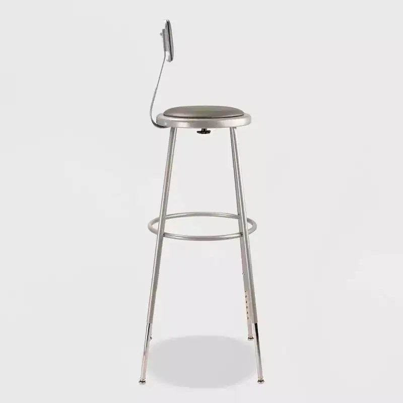 Tabouret de bar réglable en vinyle robuste avec dossier, lot de 2, gris - Hampden Furnishings