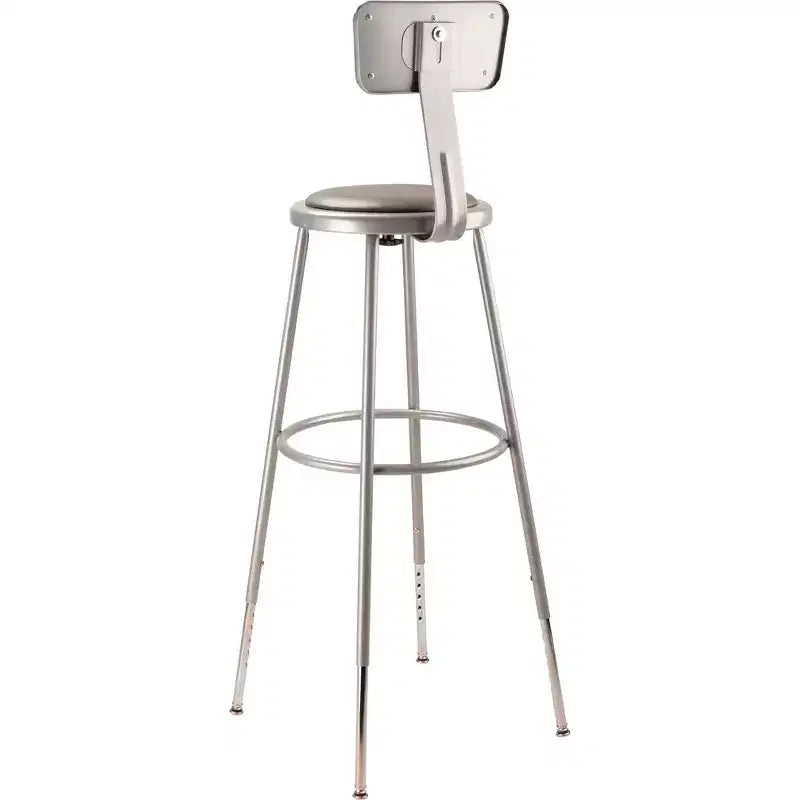 Tabouret de bar réglable en vinyle robuste avec dossier, lot de 2, gris - Hampden Furnishings