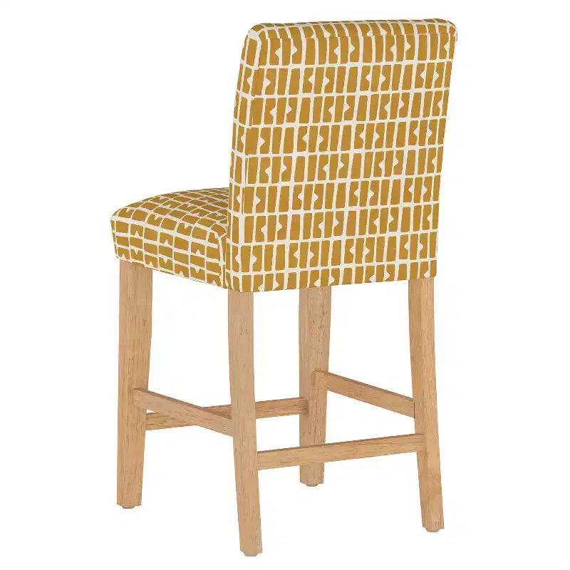 Skyline Furniture Tabouret de bar hauteur comptoir Hendrix Bloc Panel Moutarde : Tabouret de cuisine moderne de 101,6 cm, motif géométrique