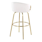 Lot de 2 tabourets de bar Claire Or/Crème - LumiSource : Revêtement chic en velours, hauteur fixe, fonction pivotante