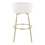 Lot de 2 tabourets de bar Claire Or/Crème - LumiSource : Revêtement chic en velours, hauteur fixe, fonction pivotante