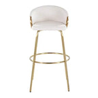 Lot de 2 tabourets de bar Claire Or/Crème - LumiSource : Revêtement chic en velours, hauteur fixe, fonction pivotante