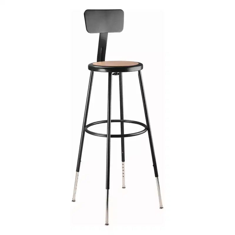 Tabourets de bar à dossier Hampden Furnishings, lot de 2, réglables en hauteur de 81 à 99 cm, en acier robuste, noirs : design moderne