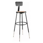 Tabourets de bar à dossier Hampden Furnishings, lot de 2, réglables en hauteur de 81 à 99 cm, en acier robuste, noirs : design moderne