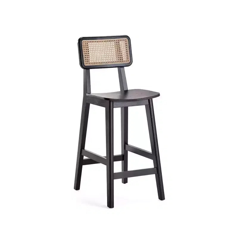 Manhattan Comfort Lot de 2 tabourets de bar hauteur comptoir Versailles en bois Noir/Naturel : Structure en frêne, finition mate, aucun assemblage requis