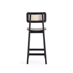 Manhattan Comfort Lot de 2 tabourets de bar hauteur comptoir Versailles en bois Noir/Naturel : Structure en frêne, finition mate, aucun assemblage requis