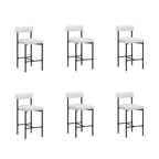 Nathan James Set of 6 Dahlia Counter Height Barstools White Boucle