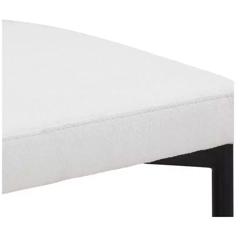 Nathan James Lot de 6 tabourets de bar hauteur comptoir Dahlia en bouclé blanc