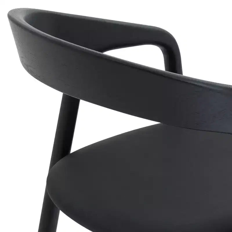 Armen Living Tabouret de bar Apache en bois et similicuir chêne noir