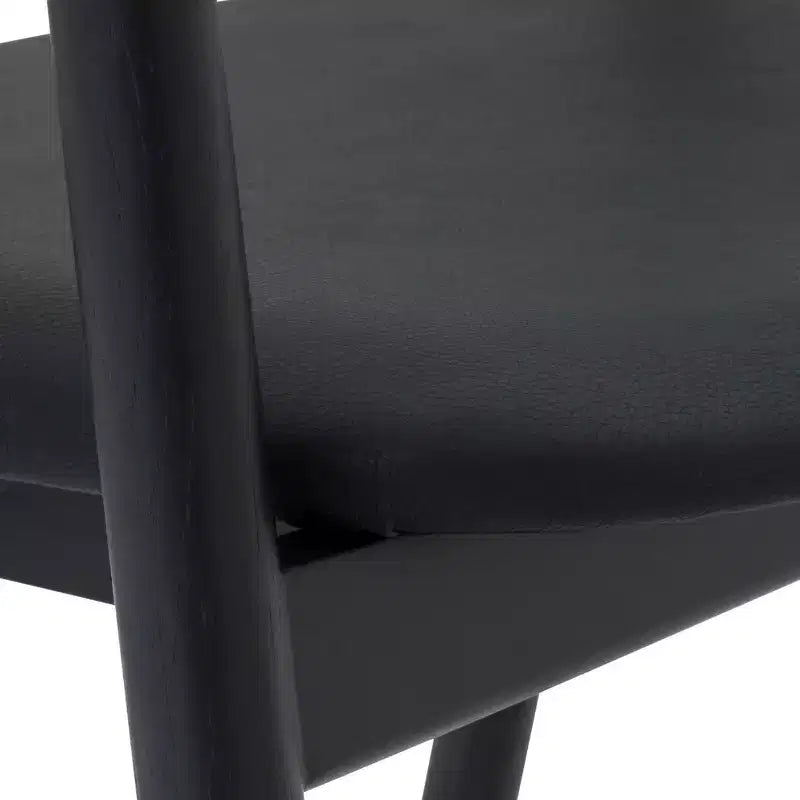 Armen Living Tabouret de bar Apache en bois et similicuir chêne noir