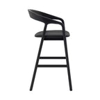 Armen Living Tabouret de bar Apache en bois et similicuir chêne noir