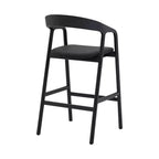 Armen Living Tabouret de bar Apache en bois et similicuir chêne noir