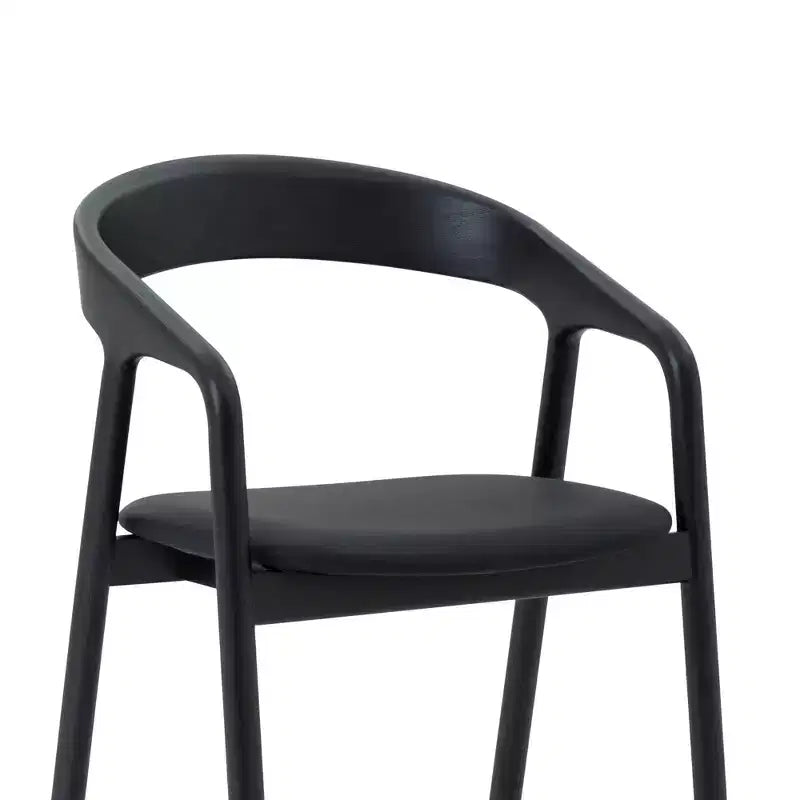 Armen Living Tabouret de bar Apache en bois et similicuir chêne noir