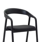 Armen Living Tabouret de bar Apache en bois et similicuir chêne noir