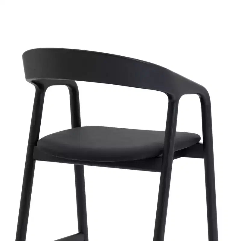 Armen Living Tabouret de bar Apache en bois et similicuir chêne noir