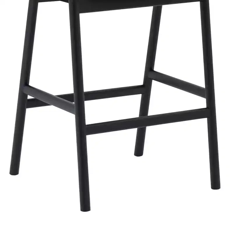 Armen Living Tabouret de bar Apache en bois et similicuir chêne noir