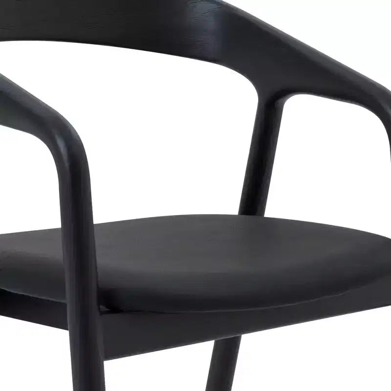 Armen Living Tabouret de bar Apache en bois et similicuir chêne noir