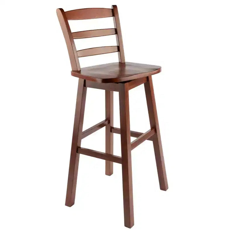 Tabouret de bar à hauteur de comptoir Winsome Scalera Ladder Back à assise pivotante Noyer : Hauteur fixe, Cadre en bois, Capacité 100 kg