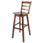 Tabouret de bar à hauteur de comptoir Winsome Scalera Ladder Back à assise pivotante Noyer : Hauteur fixe, Cadre en bois, Capacité 100 kg
