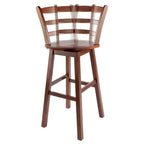 Tabouret de bar à hauteur de comptoir Winsome Scalera Ladder Back à assise pivotante Noyer : Hauteur fixe, Cadre en bois, Capacité 100 kg