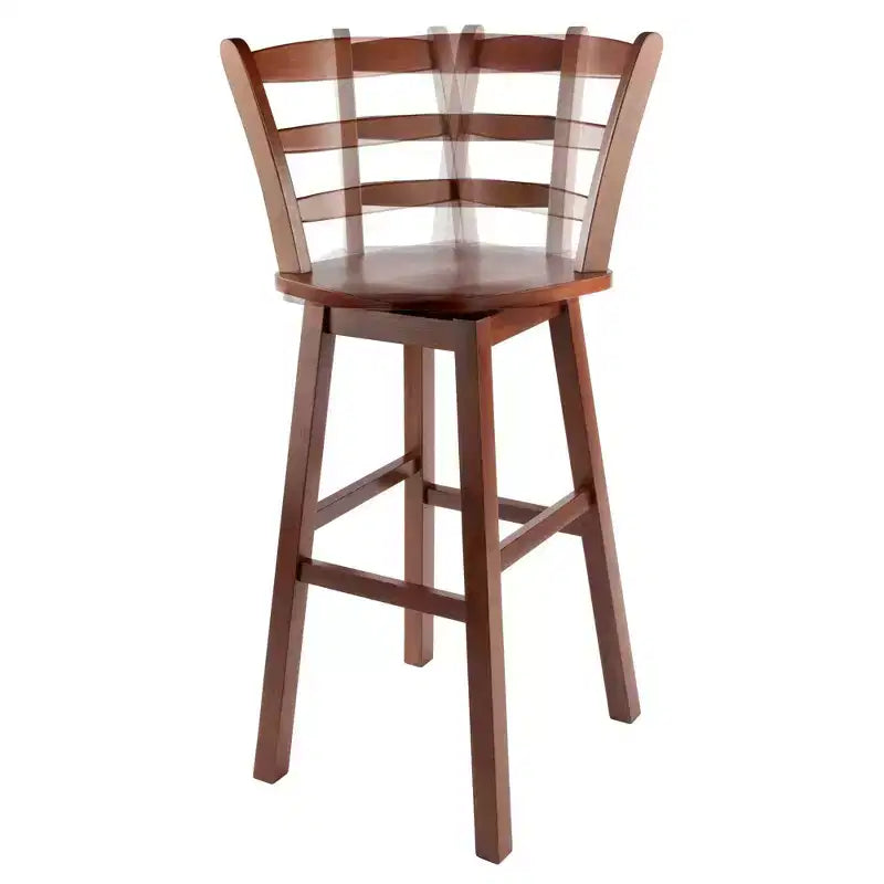 Tabouret de bar à hauteur de comptoir Winsome Scalera Ladder Back à assise pivotante Noyer : Hauteur fixe, Cadre en bois, Capacité 100 kg