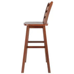 Tabouret de bar à hauteur de comptoir Winsome Scalera Ladder Back à assise pivotante Noyer : Hauteur fixe, Cadre en bois, Capacité 100 kg