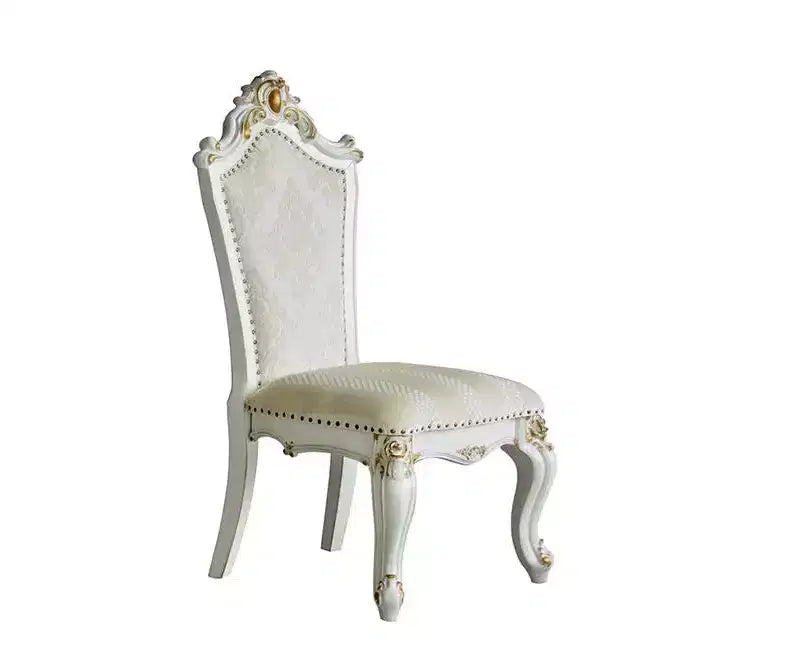 Lot de 2 chaises de salle à manger en tissu Picardy de 28 po PU/Perle antique Butterscotch : style Queen Anne, capitonnées - Acme Furniture