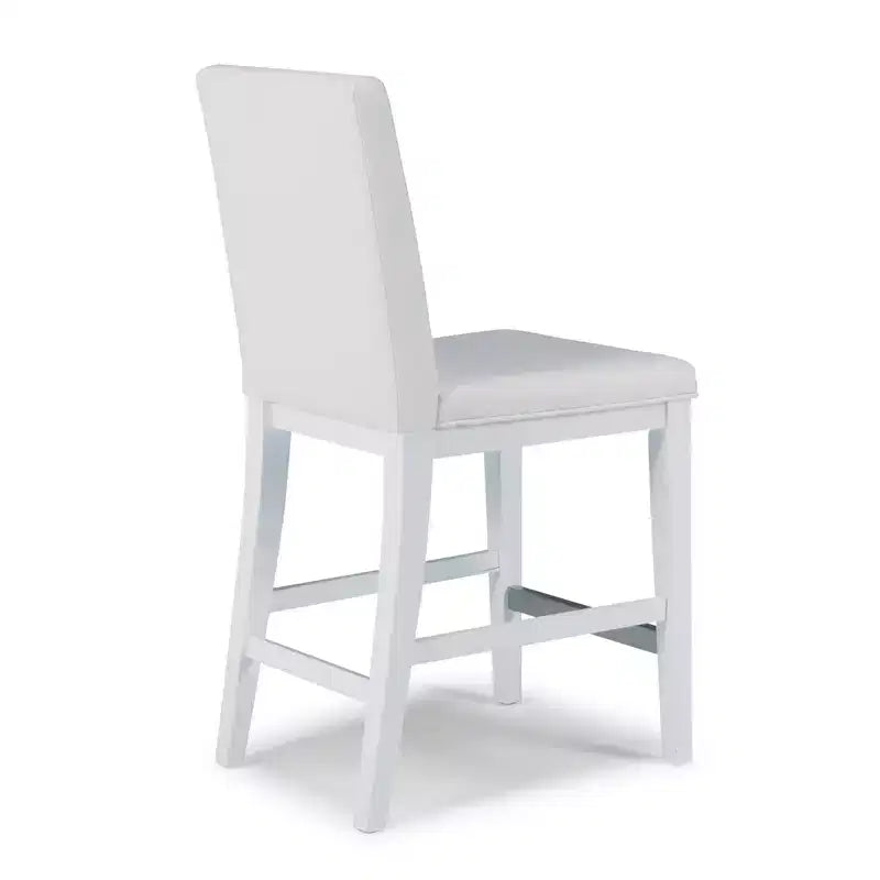 Tabouret de bar linéaire hauteur comptoir blanc - Home Styles