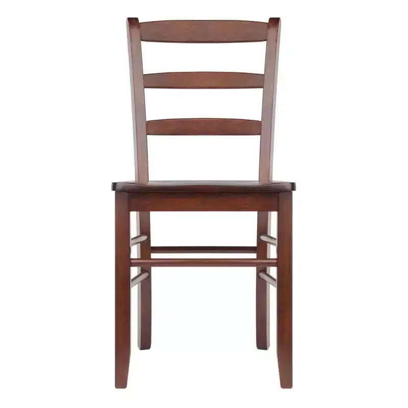 Lot de 2 chaises échelle en noyer antique - Winsome : Bois dur, non tapissé, sièges de cuisine