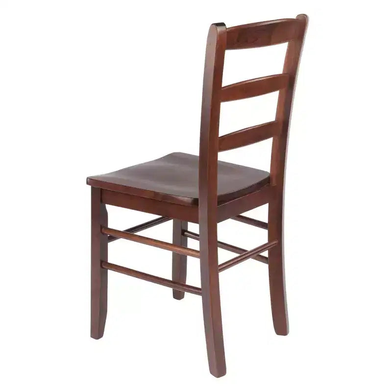 Lot de 2 chaises échelle en noyer antique - Winsome : Bois dur, non tapissé, sièges de cuisine