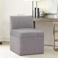 Comfort Pointe Delray Caster Chair Ashen Gray: Upholstered, Metal Legs, Foam Filled, No Assembly Required