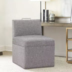 Comfort Pointe Delray Caster Chair Ashen Gray: Upholstered, Metal Legs, Foam Filled, No Assembly Required