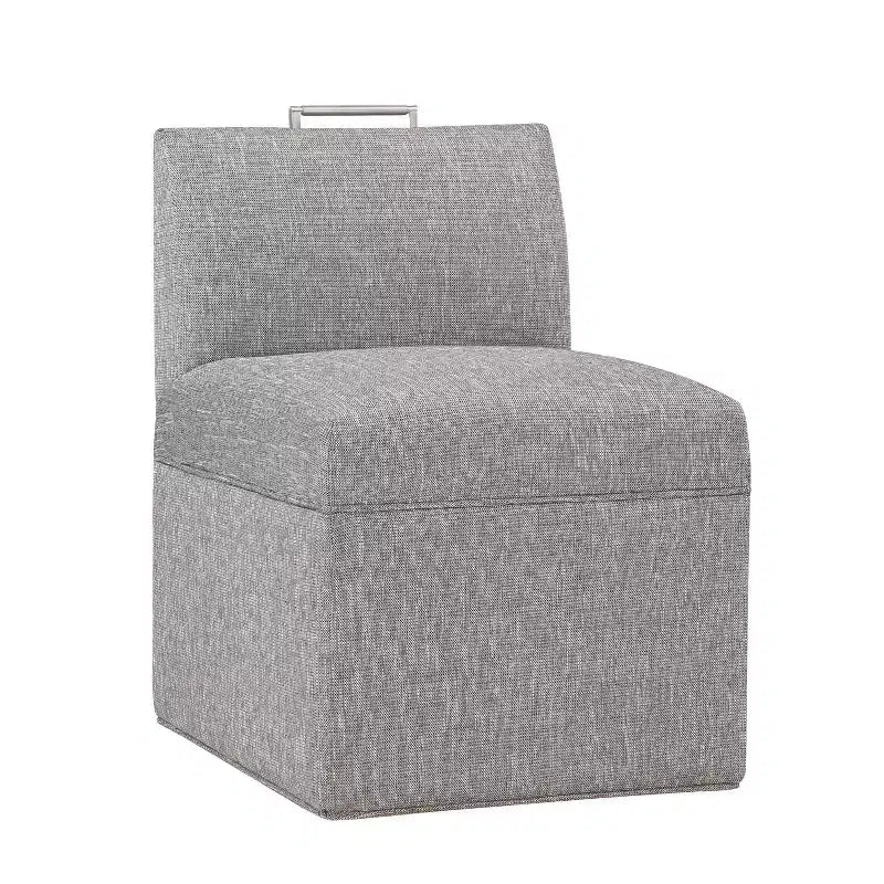 Chaise à roulettes Comfort Pointe Delray gris cendré : Rembourrée, pieds en métal, rembourrage en mousse, aucun assemblage requis