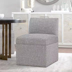 Chaise à roulettes Comfort Pointe Delray gris cendré : Rembourrée, pieds en métal, rembourrage en mousse, aucun assemblage requis