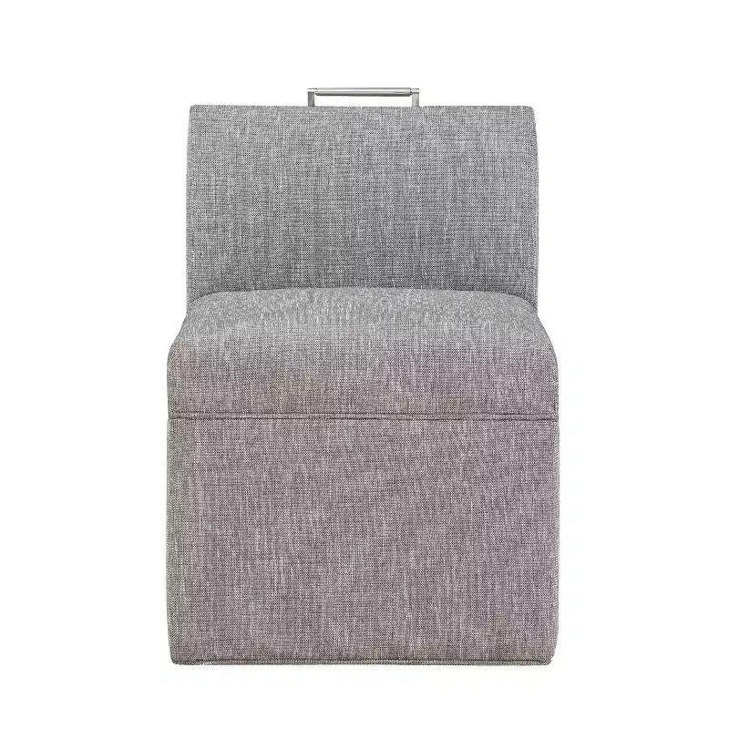 Chaise à roulettes Comfort Pointe Delray gris cendré : Rembourrée, pieds en métal, rembourrage en mousse, aucun assemblage requis
