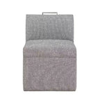 Chaise à roulettes Comfort Pointe Delray gris cendré : Rembourrée, pieds en métal, rembourrage en mousse, aucun assemblage requis
