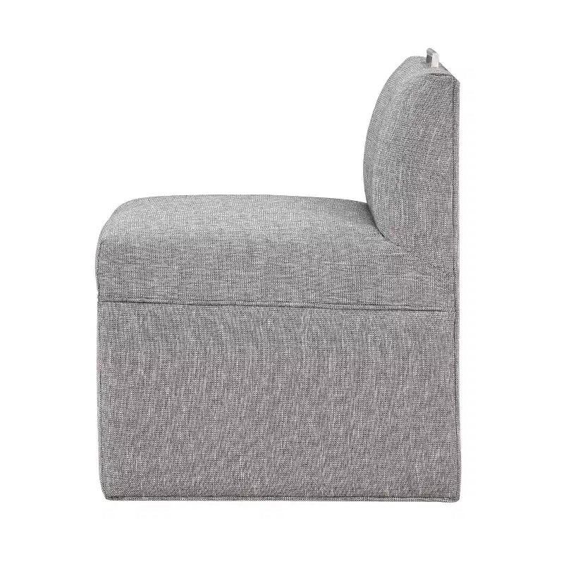 Chaise à roulettes Comfort Pointe Delray gris cendré : Rembourrée, pieds en métal, rembourrage en mousse, aucun assemblage requis