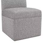 Chaise à roulettes Comfort Pointe Delray gris cendré : Rembourrée, pieds en métal, rembourrage en mousse, aucun assemblage requis