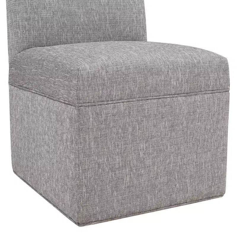 Chaise à roulettes Comfort Pointe Delray gris cendré : Rembourrée, pieds en métal, rembourrage en mousse, aucun assemblage requis