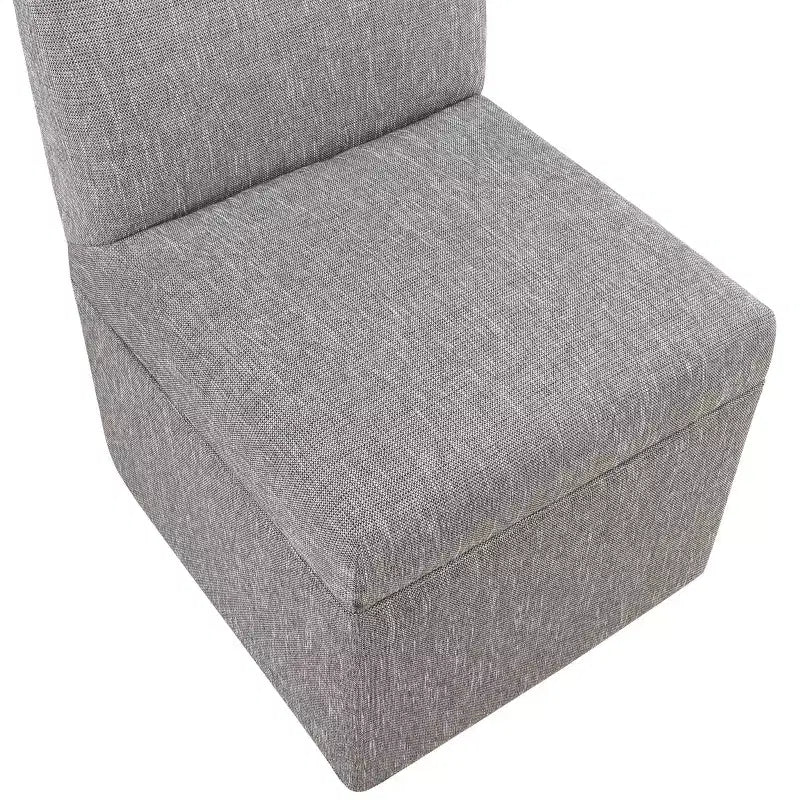 Chaise à roulettes Comfort Pointe Delray gris cendré : Rembourrée, pieds en métal, rembourrage en mousse, aucun assemblage requis