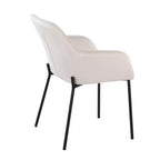Lot de 2 chaises de salle à manger Daniella en velours/acier noir/crème - LumiSource : Assise baquet rembourrée, piètement en métal