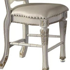 Chaise de salle à manger Vendome 20" finition perle antique - Acme Furniture : Revêtement en cuir élégant, garniture cloutée, cadre en bois
