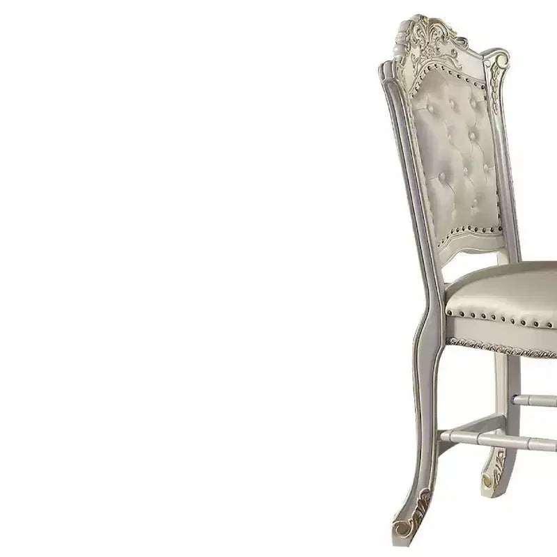 Chaise de salle à manger Vendome 20" finition perle antique - Acme Furniture : Revêtement en cuir élégant, garniture cloutée, cadre en bois