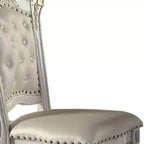 Chaise de salle à manger Vendome 20" finition perle antique - Acme Furniture : Revêtement en cuir élégant, garniture cloutée, cadre en bois